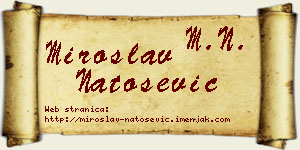 Miroslav Natošević vizit kartica